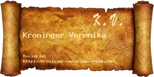 Kroninger Veronika névjegykártya